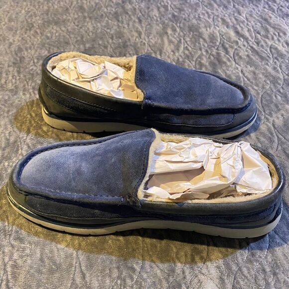 UGG Fascot Slip On Sheepskin Lined Shoes Dark Navy Suede Upper Men’s Size 9 main image 8